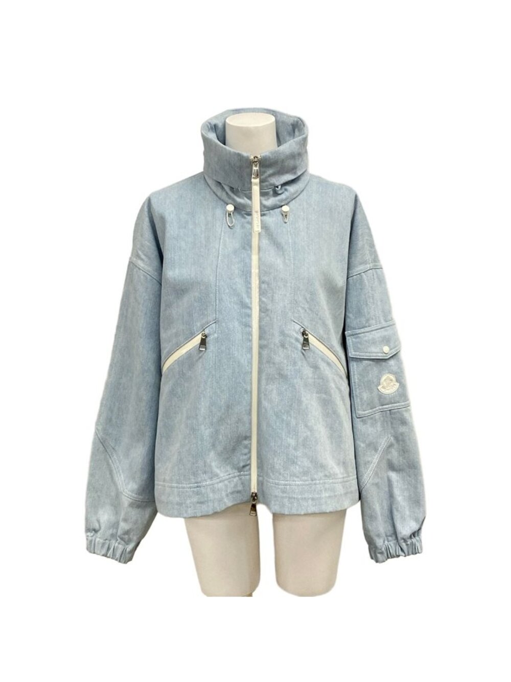 Moncler Jean 0 XS Severau Light Blue Long Sleeve Autumn Spring Cotton Jacket
